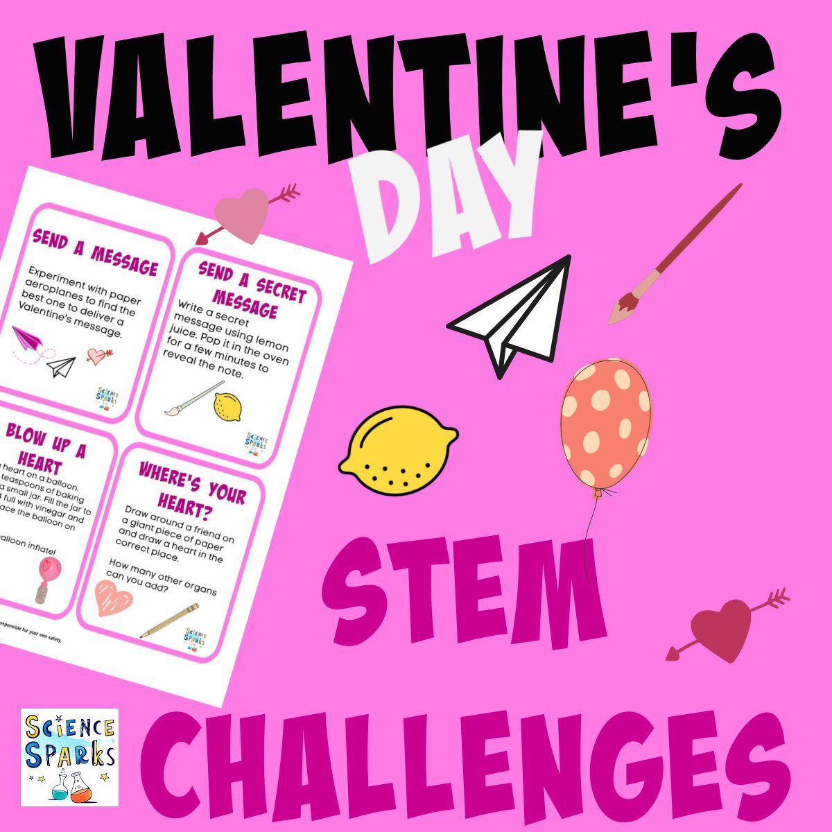 Last Minute Valentine STEM Challenges