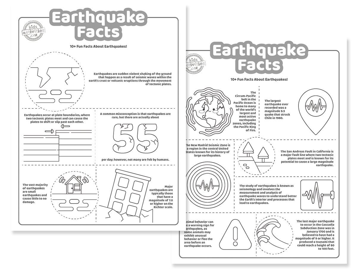 Cool Earthquake Facts Coloring Pages Kids Activities Blog