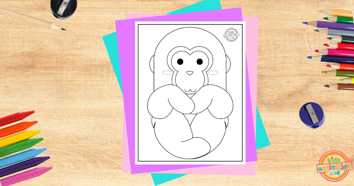 Cute Japanese Macaque Coloring Page