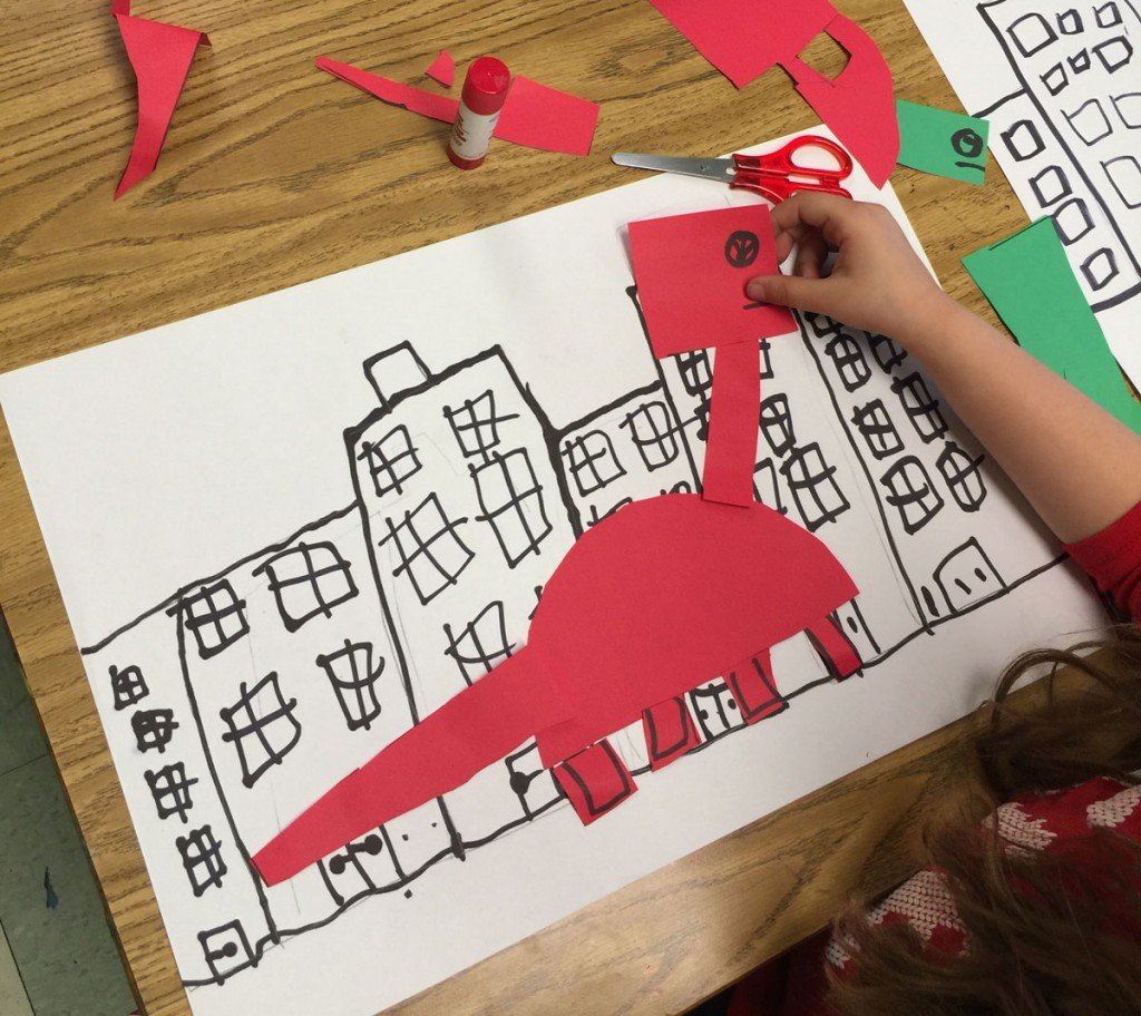 Easy Dinosaur Art Project Collage and Drawing