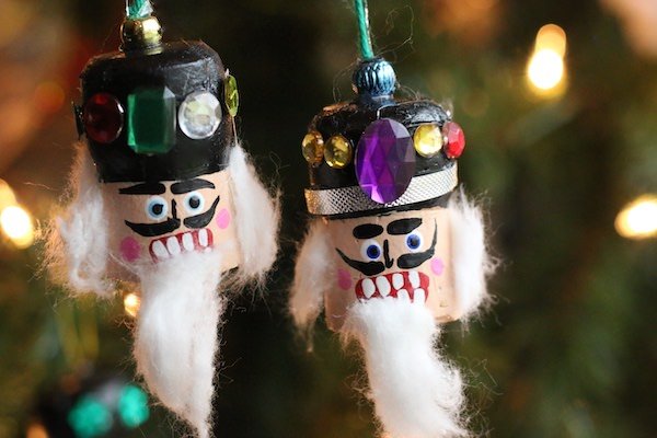 Wine Cork Nutcracker Heads on a String