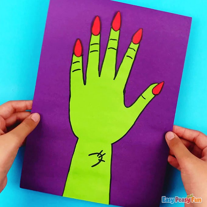 Halloween Handprint Art Witch Hand