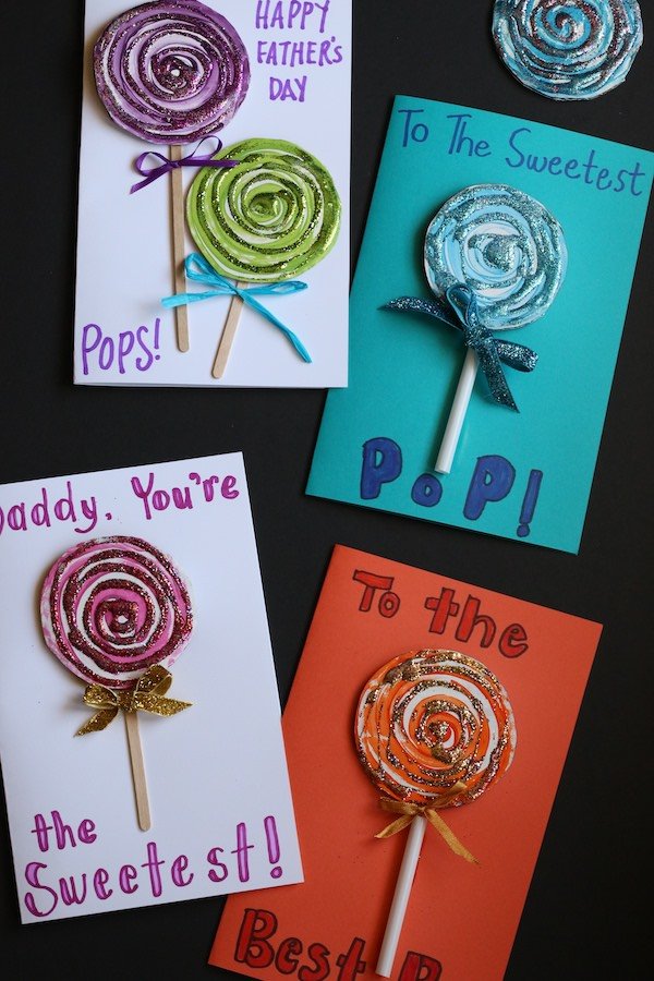 Painted Lollipop Father’s Day Card for the “Sweetest Pop”