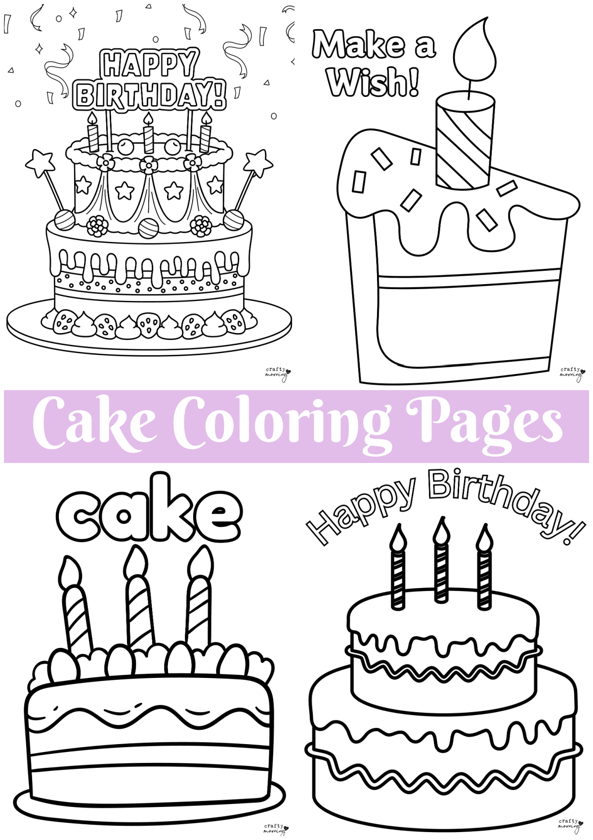 Cake Coloring Pages – Crafty Morning