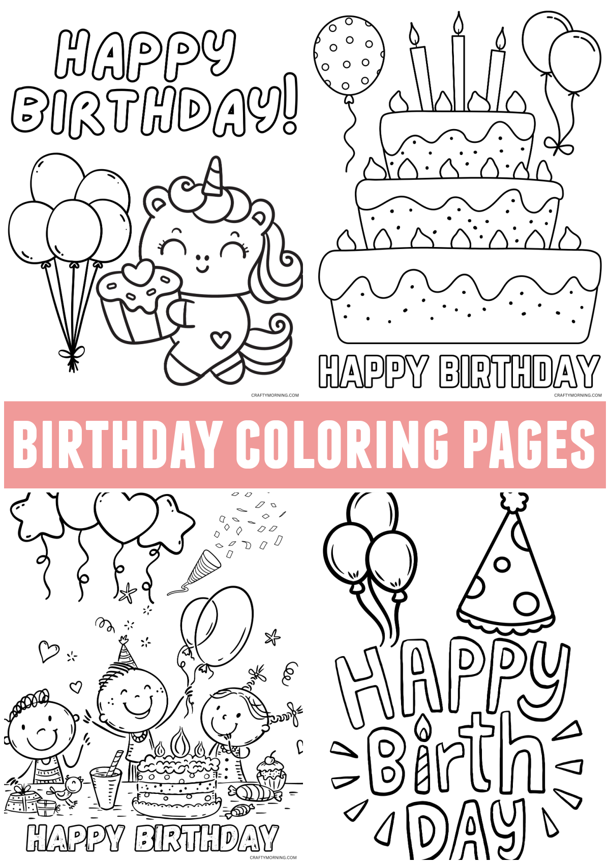 Cute Happy Birthday Coloring Pages