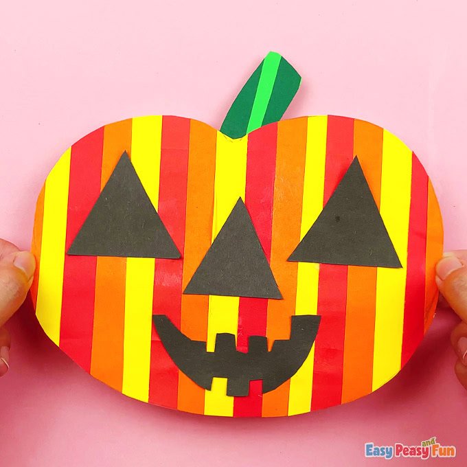 Paper Strip Pumpkin Art Idea