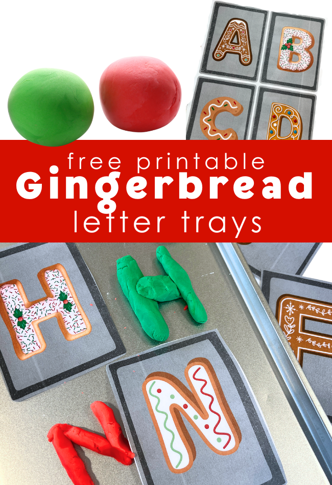 Gingerbread Activity with FREE printable gingerbread letters.