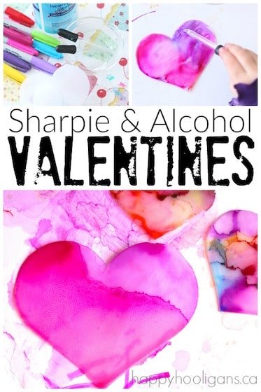 Sharpie and Alcohol Valentines Craft For Kids