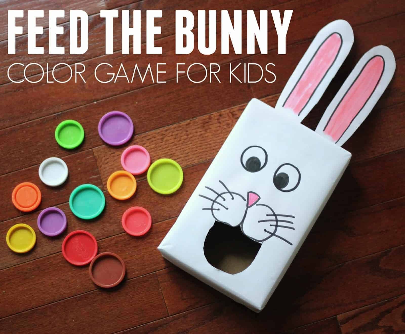 Cereal Box Feed the Bunny Color Game for Kids