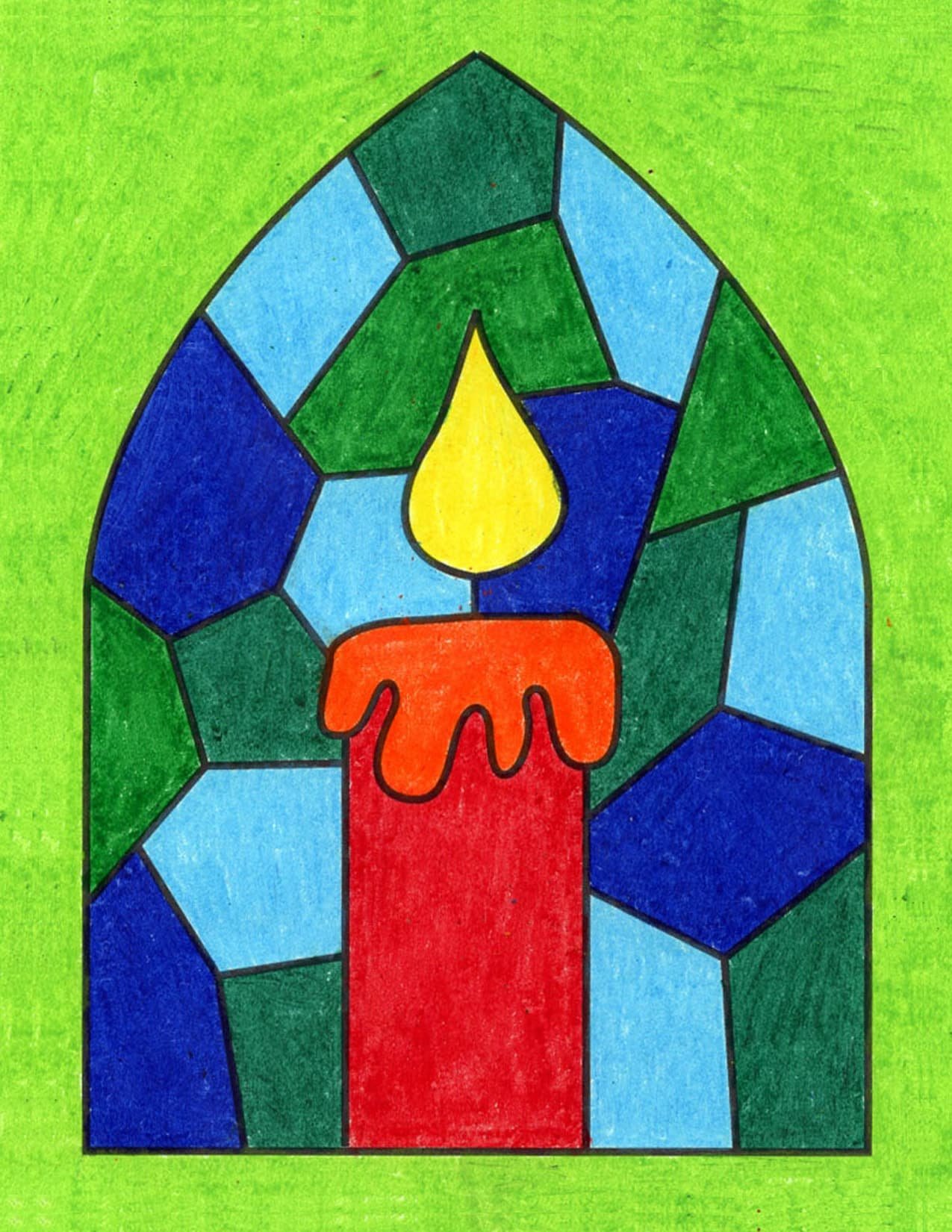 Easy How to Draw a Candle Tutorial and Candle Coloring Page