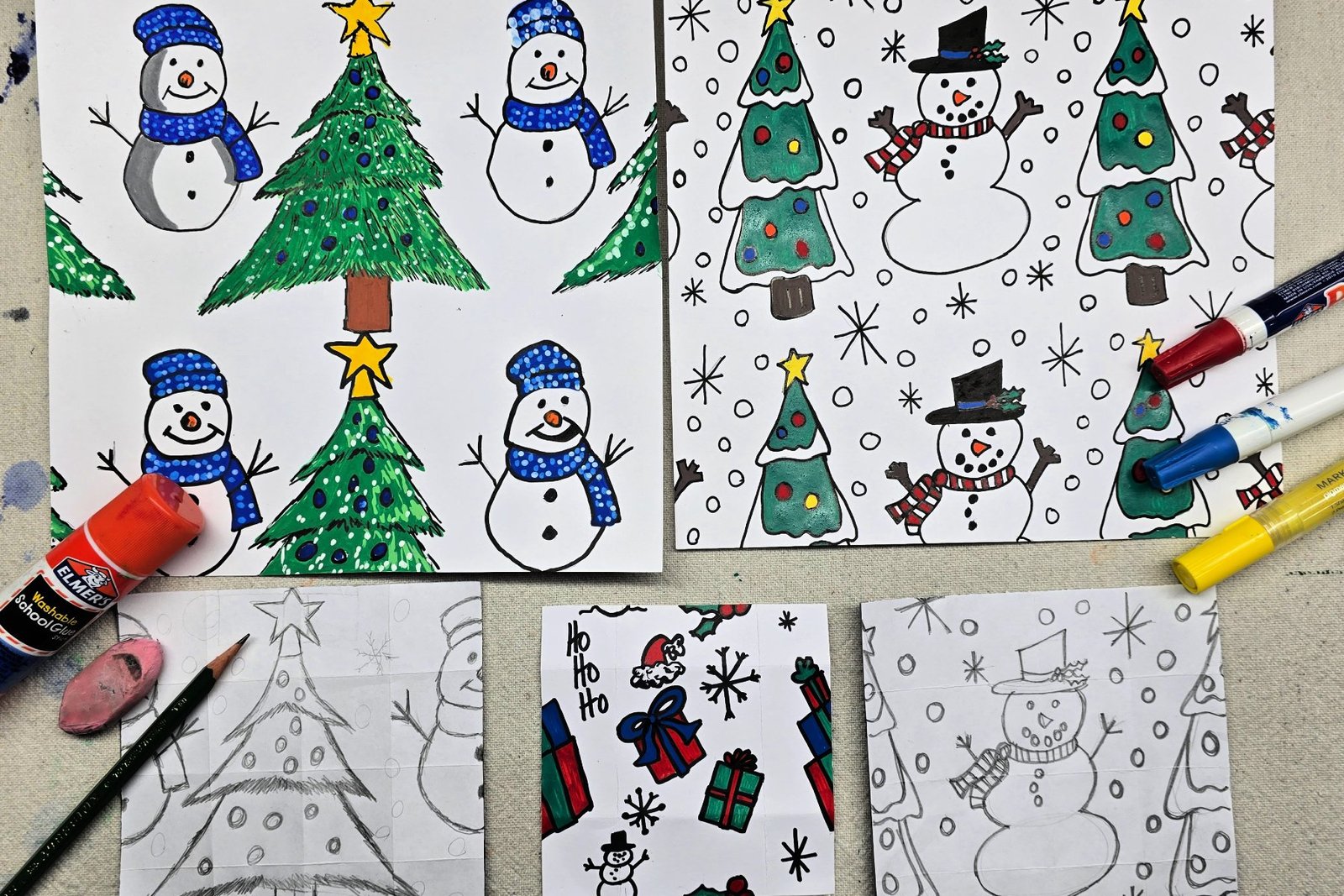 Festive Repeating Pattern Art Project for Kids • Kids Activities Blog