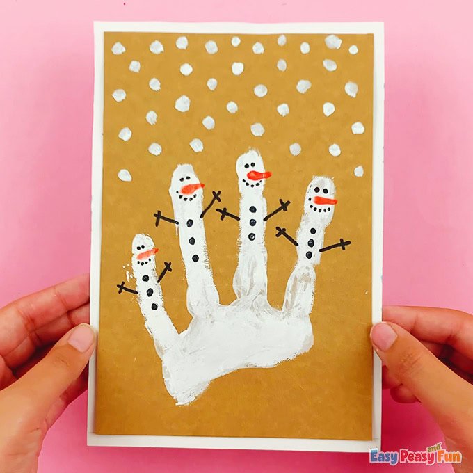 Handprint Snowmen Craft Idea – Easy Peasy and Fun