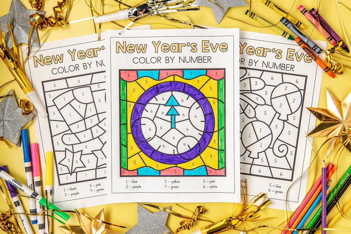 New Years Color By Number (Free Printables)