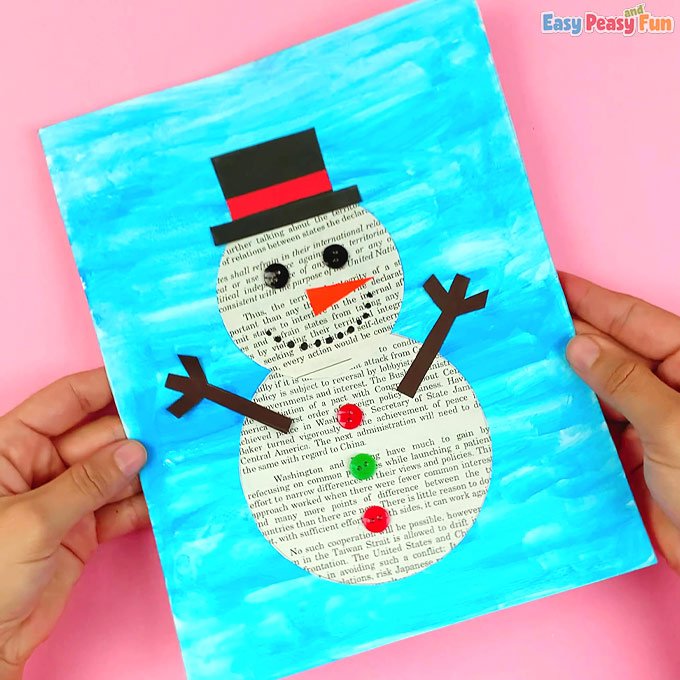 Newspaper Snowman Art Idea – Easy Peasy and Fun