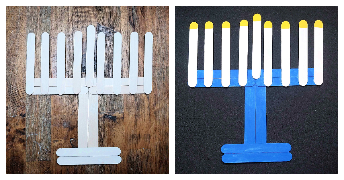 Popsicle Stick Menorah Craft For Kids