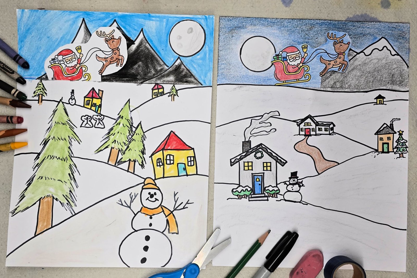 Winter Drawing with Dimension Art Project for Kids • Kids Activities Blog