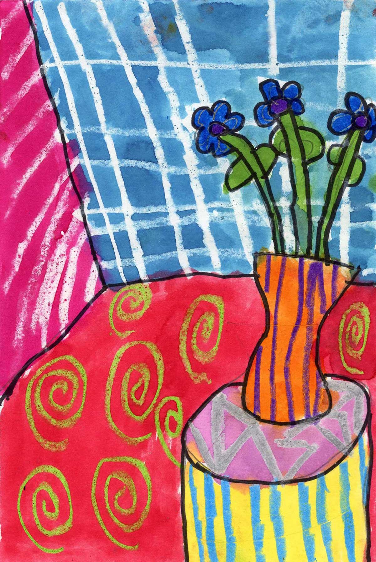 Draw a Matisse Inspired Art Project Tutorial and Coloring Page