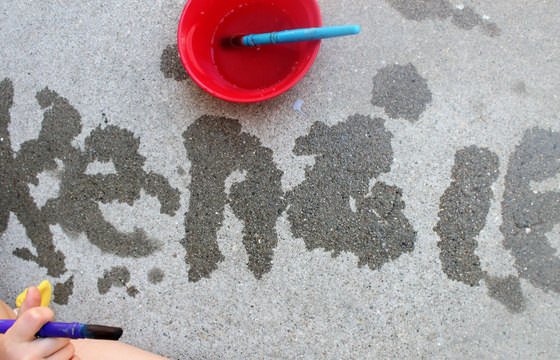 Painting Letters With Water – a Fun Pre-Writing Activity for Kids